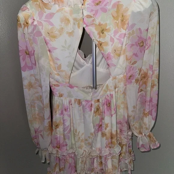 Flying Tomato Floral Pastel Ruffle-Trim Mini Dress - Picture 6 of 7